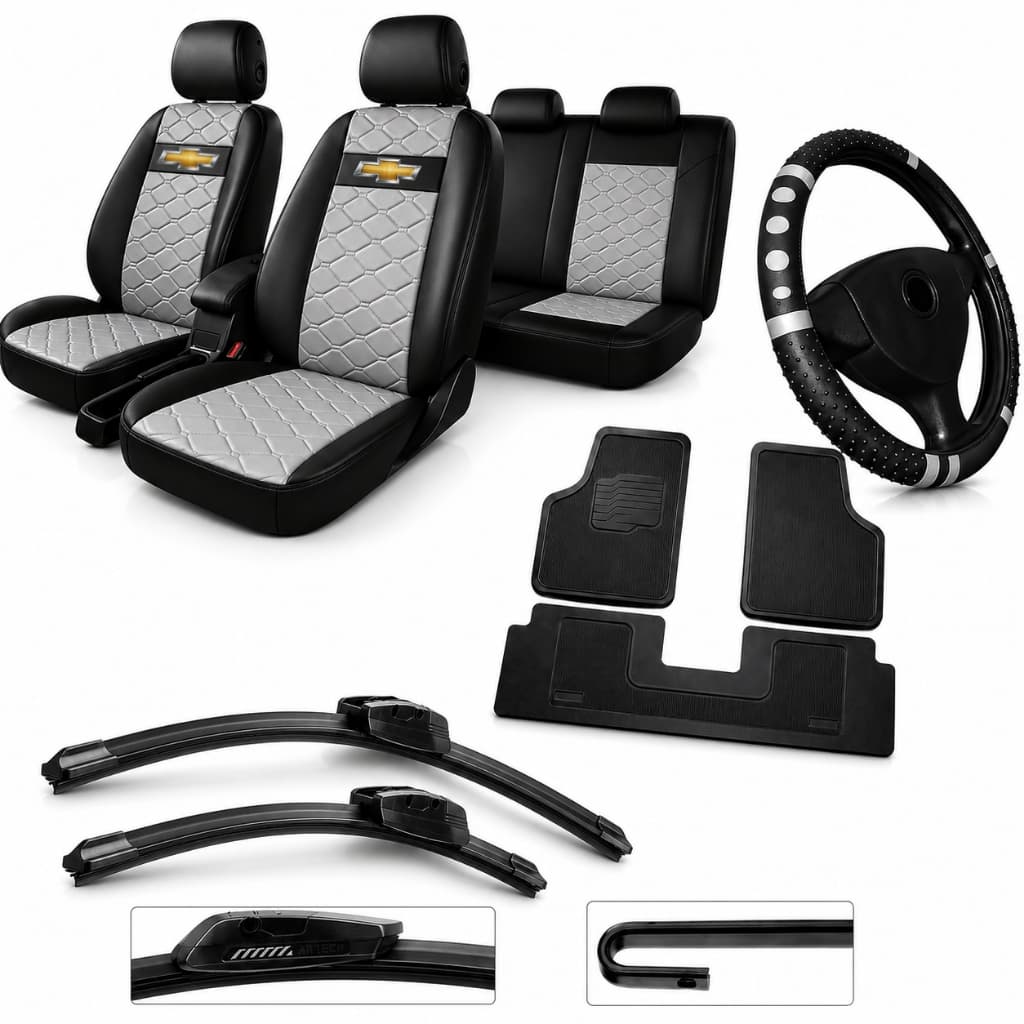 kit capa banco carro couro tapete palhetas automotivas + volante chevrolet corsa astra agile celta