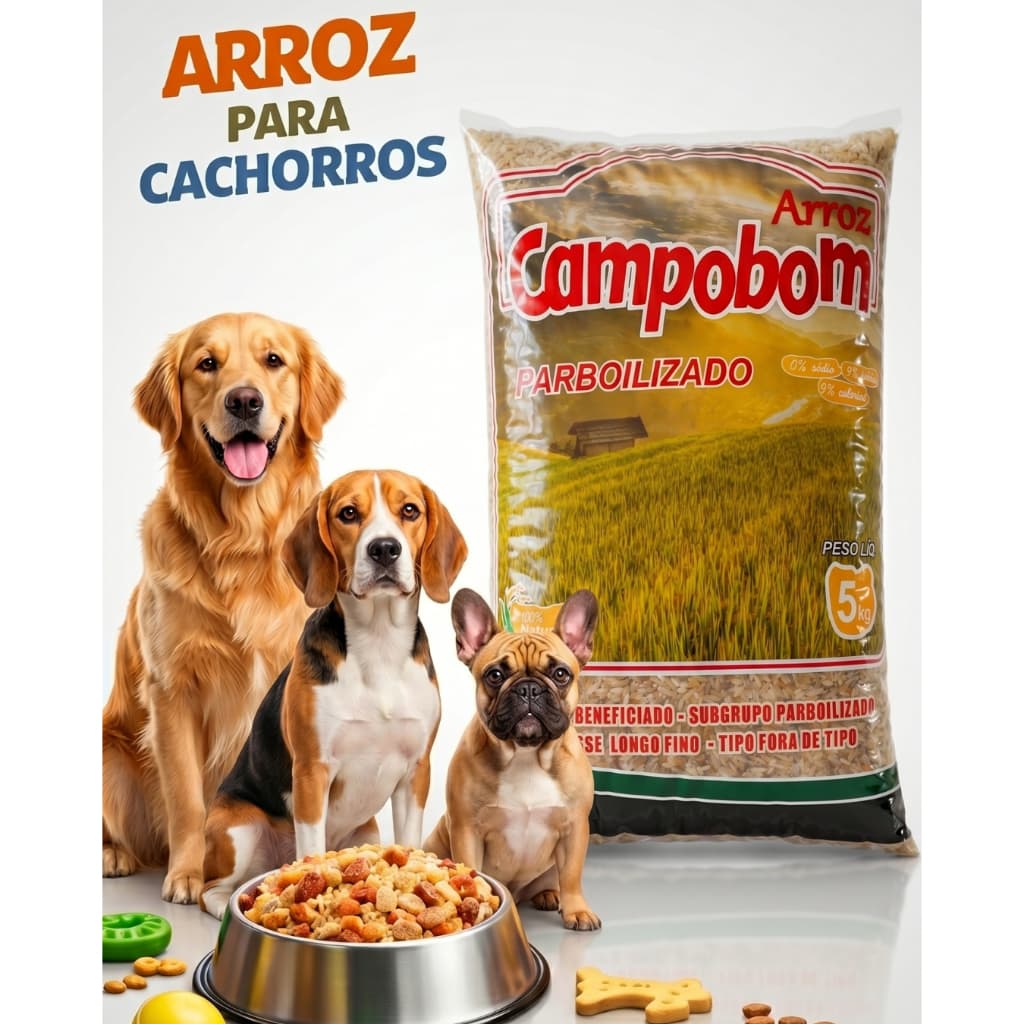 Arroz Integral para Caes Campobom 5kg Alimento Natural Saudavel e Rico em Fibras para seu Cachorro