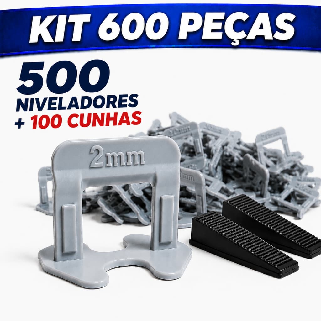 Caixa C/500 Espaçador 100 Cunhas Nivelador Pisos Porcelanato Modelo Slim