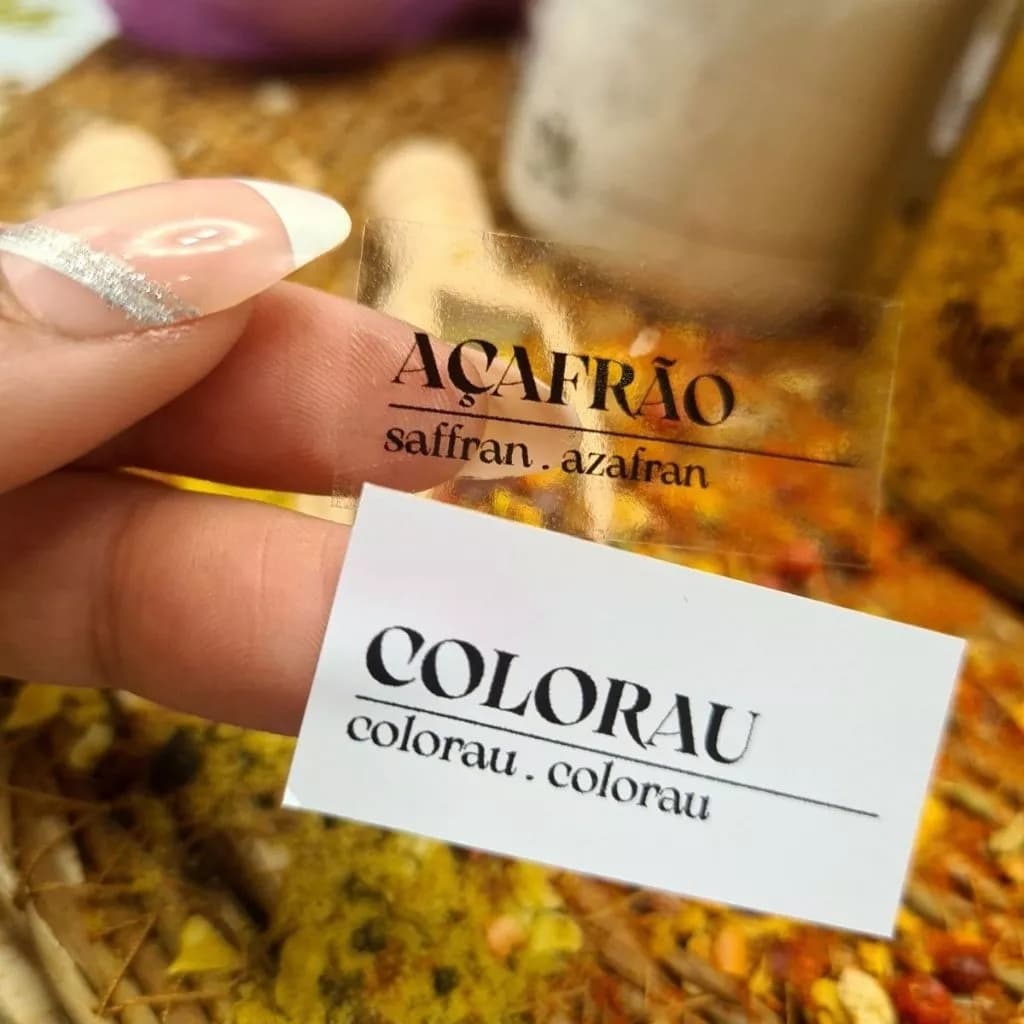 Kit Adesivos para Temperos e Mantimentos Estilo Dicionário Vinil Transparente Resistente à Água