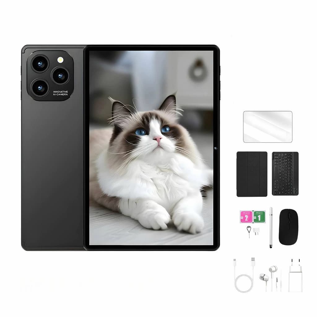 Tablet 6GB RAM +128GB HD 10,1 Polegadas Tela Grande PC pad Android Dual SIM Card Câmera 50MP e 32MP WIFI 5G 8000mAh