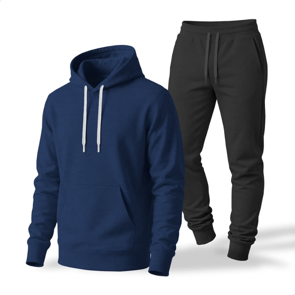 Conjunto Moletom+Calça Preta Unissex Liso Feminino E Masculino Moda De Inverno Cores E Tamanhos Variados