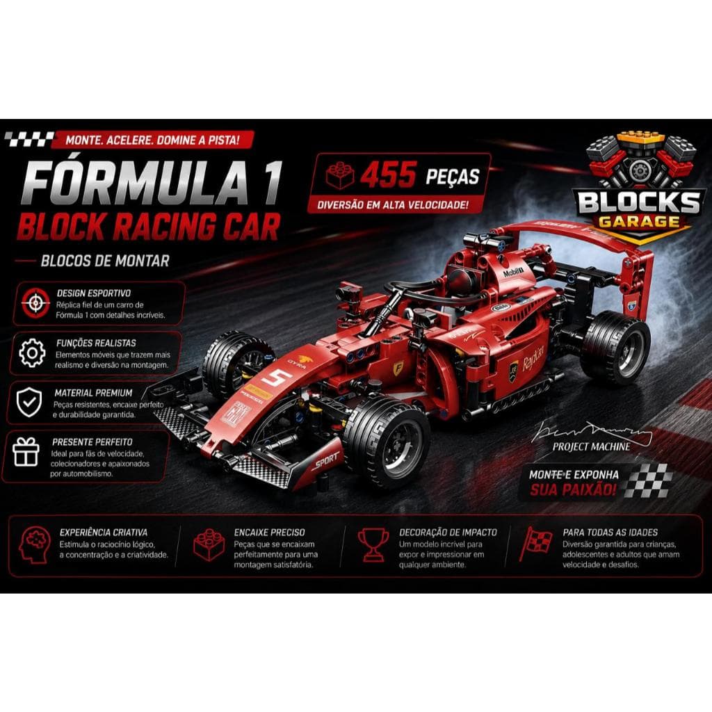 Blocos de Montar Lego Formula 1 455pcs Com Manual de montagem **SEM CAIXA(BOX)**