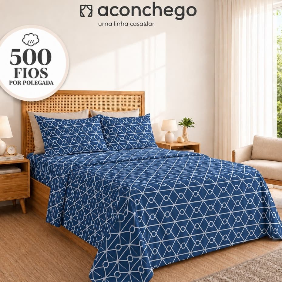 Jogo de Cama 500 Fios Kit Lencol Toque de Algodão Lençol Toque de Seda Casal Queen King
