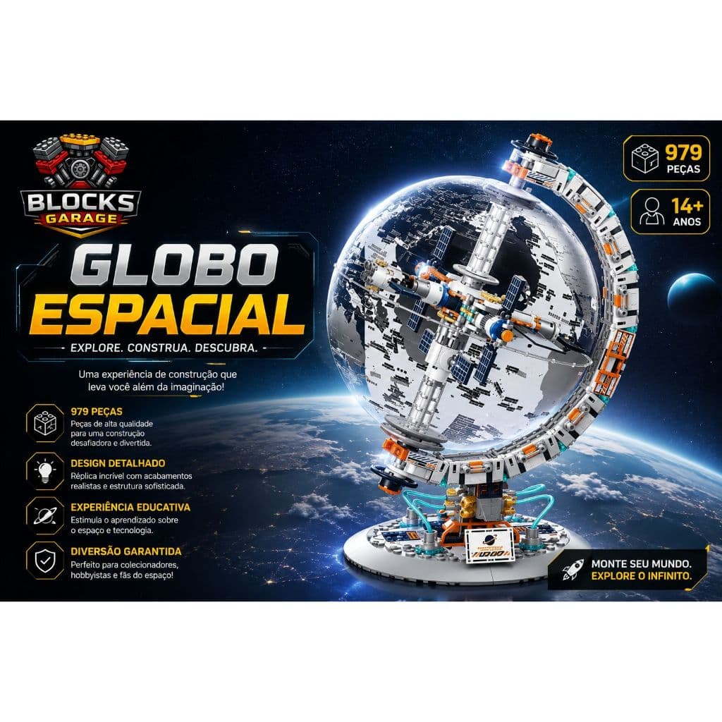 Blocos de Montar Lego Globo Estação Espacial 979Peças Com Manual de Montagem  **SEM CAIXA(BOX)**
