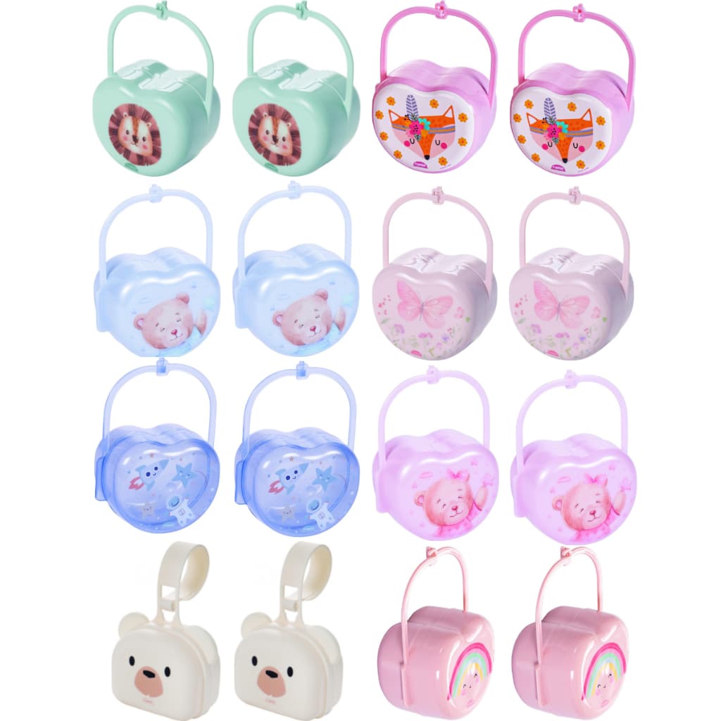 Kit 2 Porta Chupeta Infantil Bebê Menina e Menino com Decoração Lúdica - Plasútil