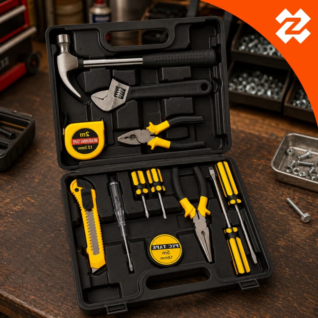Kit Maleta Ferramentas Multiuso 12 Peças Completo Reparo P/ Casa Uso Doméstico Portátil Completo