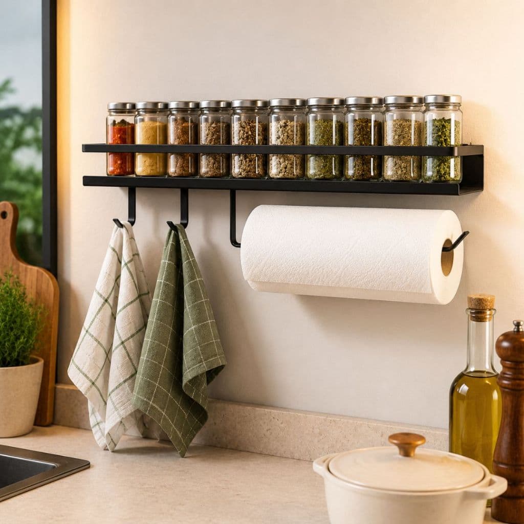 Prateleira Porta Temperos Parede de Cozinha Suporte Para Tempero e Condimentos - 50cm