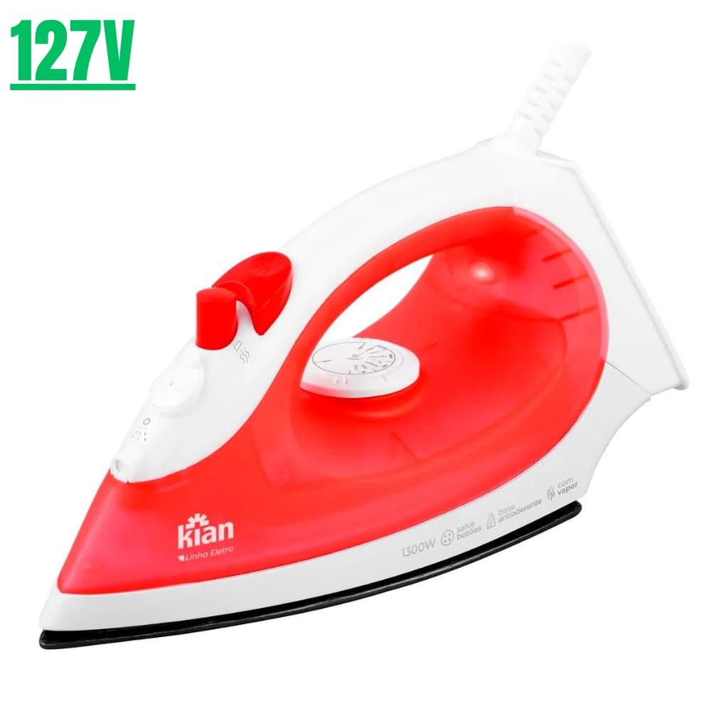 Ferro a Vapor Kian Spray FPS-104 127V 1300W – Passa Fácil com Base Antiaderente e Spray Desamassante