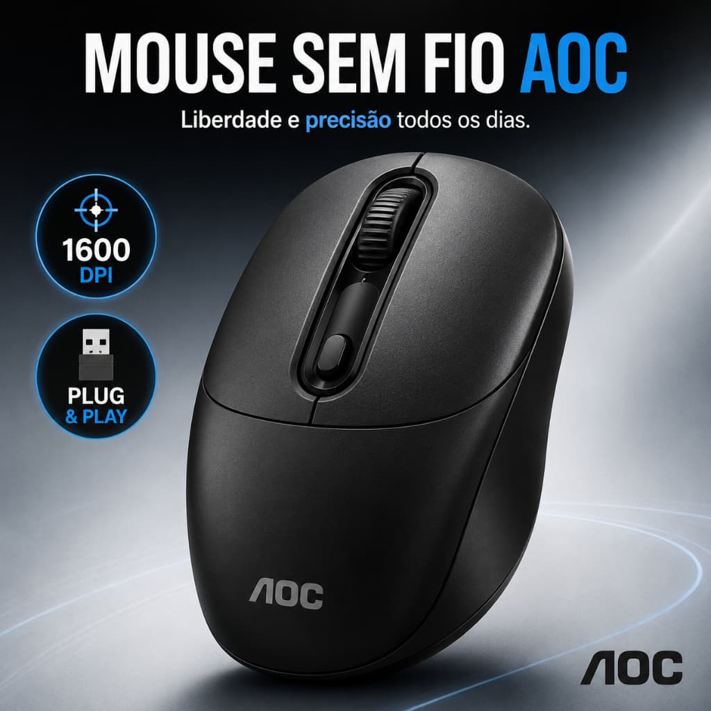 Mouse Sem Fio AOC MS210 1600 DPI
