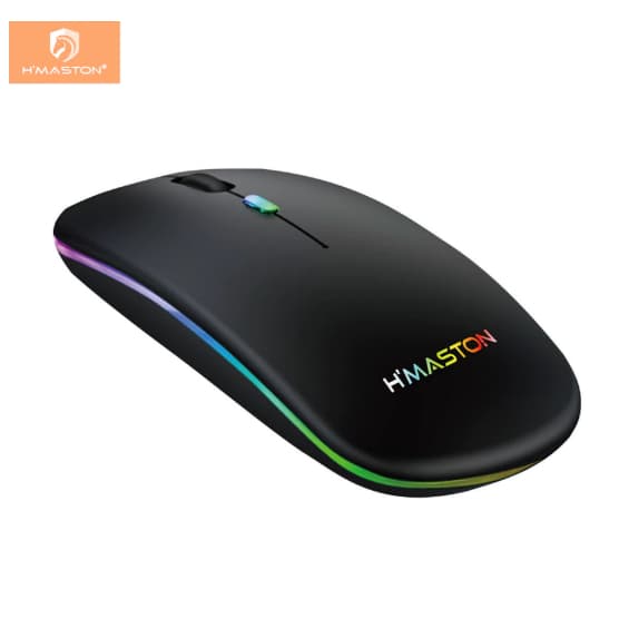 Mouse Sem Fio Bluetooth Recarregável H'maston E-1300 Pro Com Led