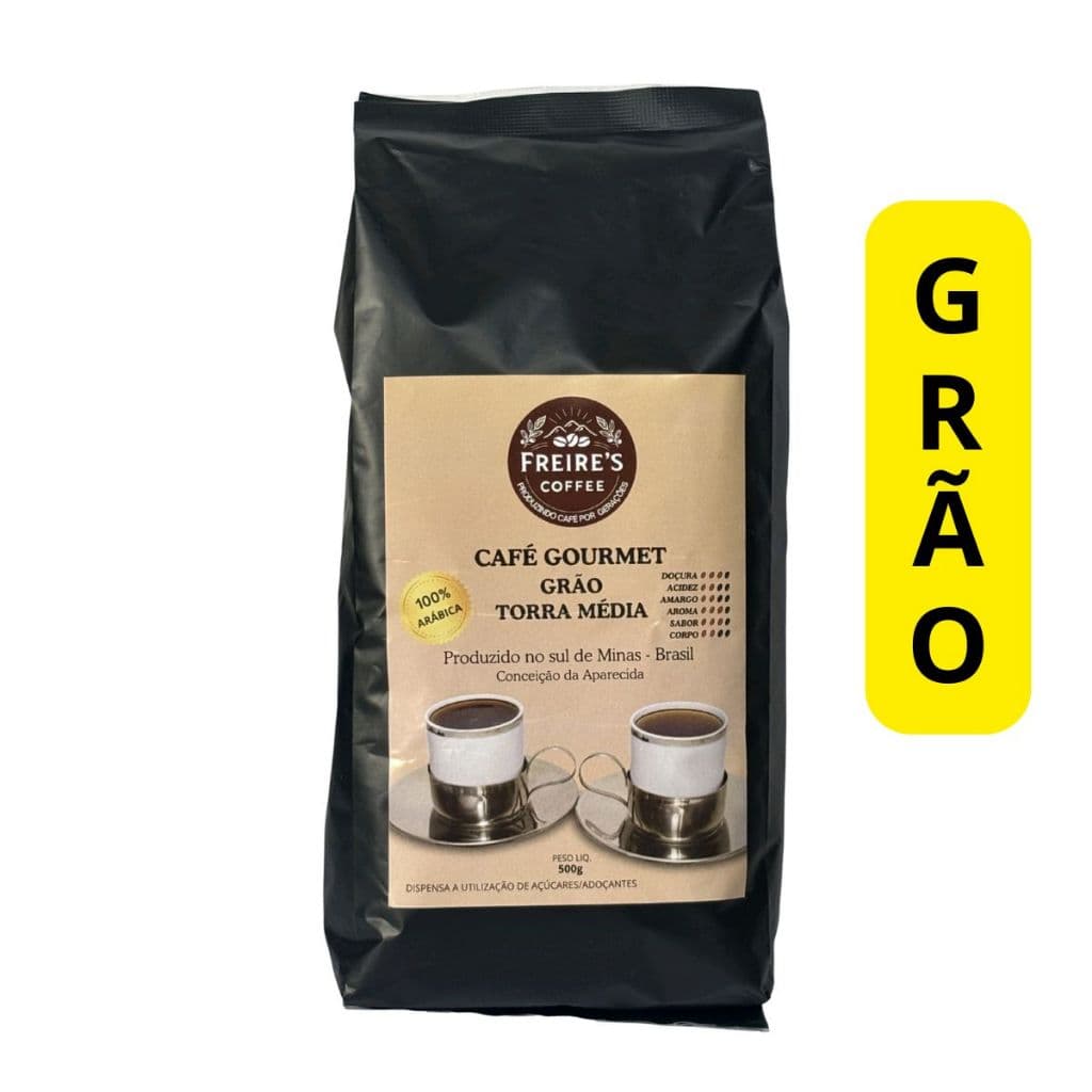 Café Gourmet em grão torra média / 500 Gramas 100% Arábica Torrado Fresco