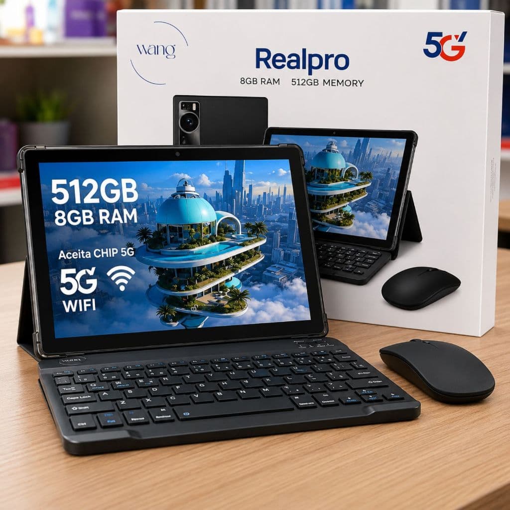 Tablet 512GB 8GB RAM 10 Polegadas Android WiFi Chip 5G PC Portátil Capa Protetora + Teclado + Mouse