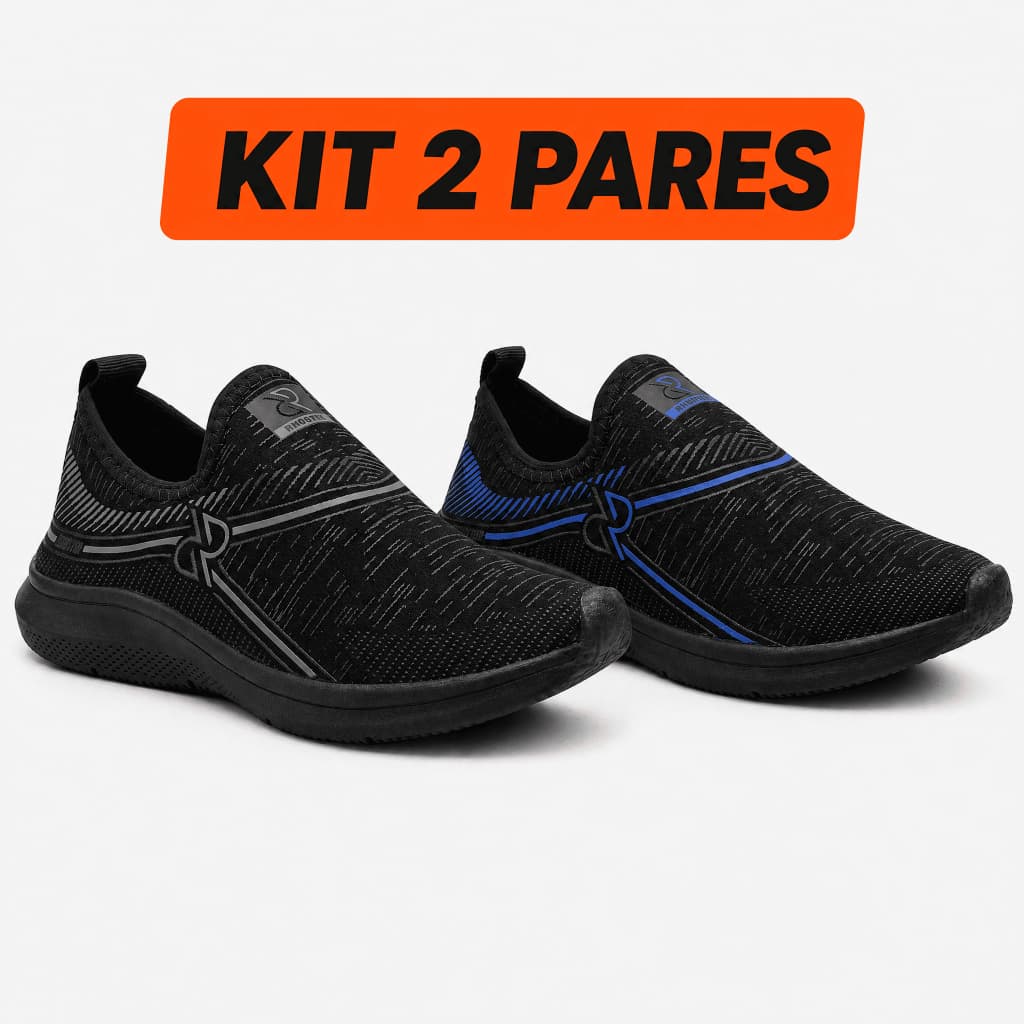 Kit Dois Pares Tênis Esportivo Estiloso Confortável Que Combina Com Qualquer Look