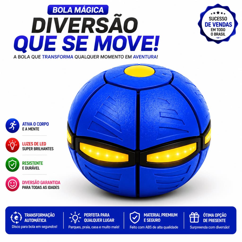Bola Mágica 2 em 1: Disco e Bola Pet e Infantil