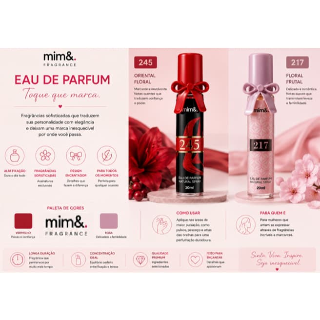 Perfume De Bolsa Mim&co Eau De Parfum 20ml Pocket Natural Spray – Mini Perfume Feminino Importado Coleção