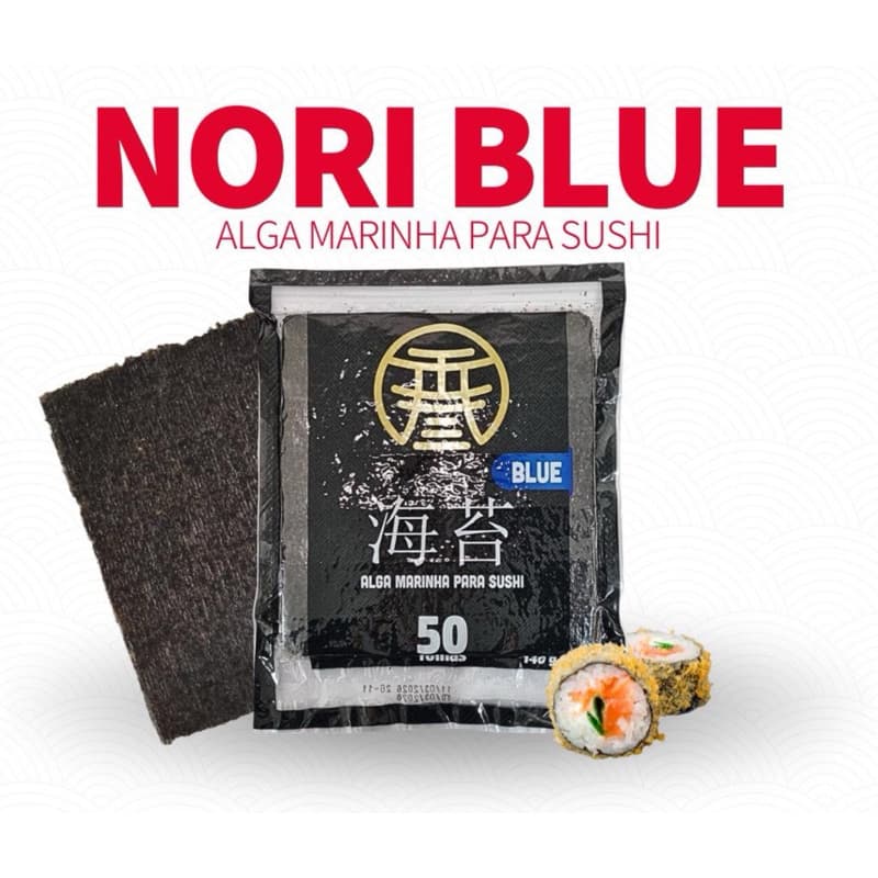 Alga Marinha Nori Blue Premium 50 Folhas – Ideal para Sushi, Temaki e Culinária Japonesa