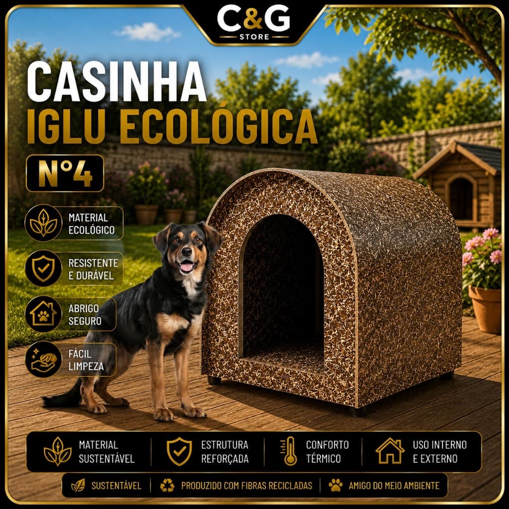 Casa Casinha de Cachorro Caminha Casinha para Cachorro Madeira Ecológica Durável Resistente Modelo Iglu N4 Dog House