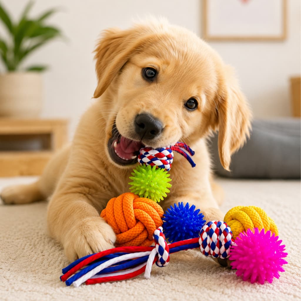 Brinquedo Pet Corda Mordedor com Bola para Cachorro