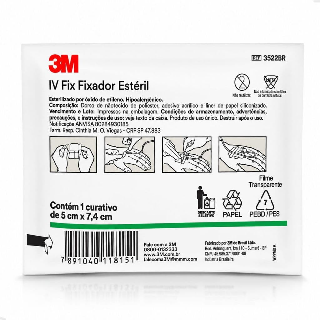 Kit 20 Fixador Iv 3m 5cm X 7,4cm Para Cateter Periférico