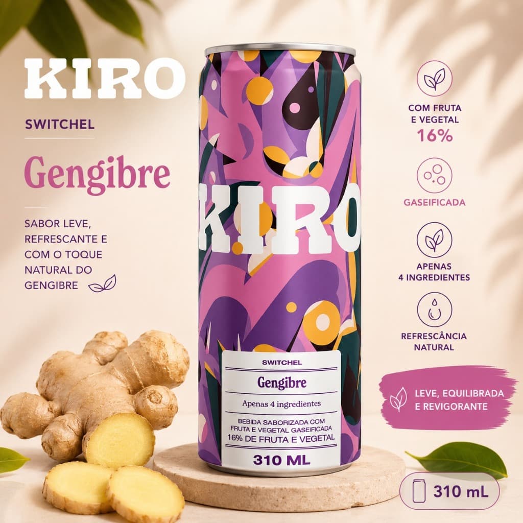 Bebida Saborisada - Kiro Gengibre (Vegetal) (Zero Álcool)  310ML