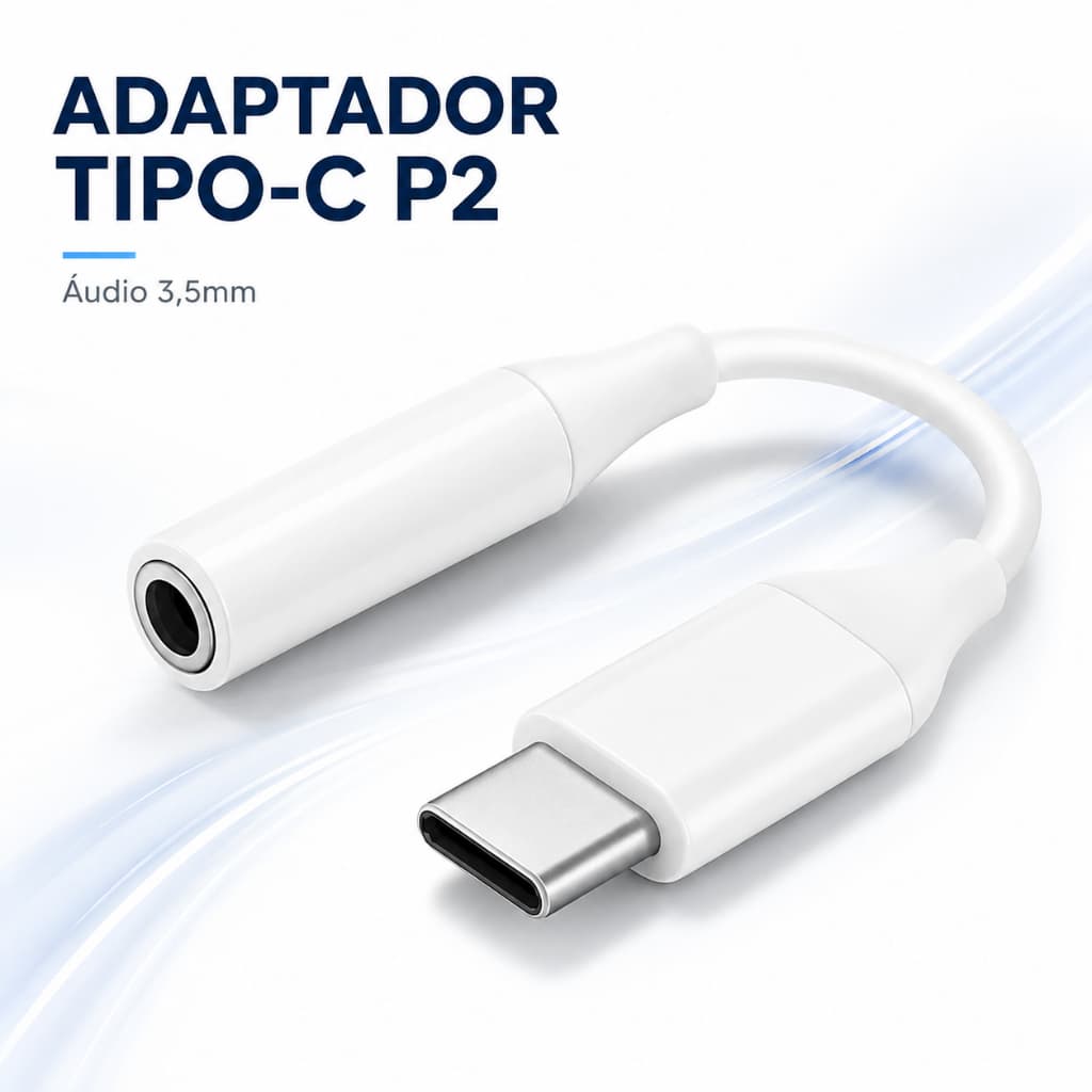 Adaptador Tipo C Para P2 P3 3.5mm Som Limpo Compatível Android Notebook Tablet