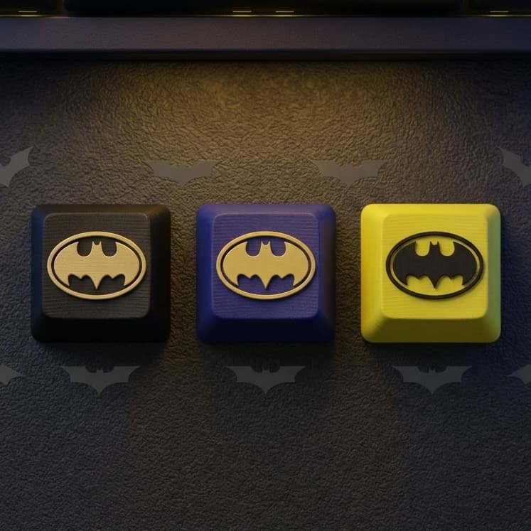 Keycap Batman Teclado Mecânico Cherry MX Várias Cores DC Gamer Presente Geek Heroi Artisan