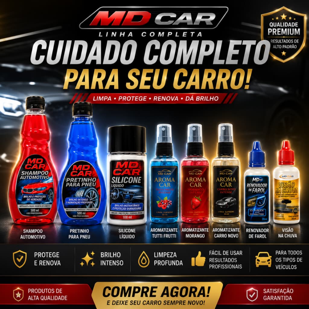 Kit Lavar Carro - Pretinho para Pneu + Shampoo Automotivo + Esponja + SIlicone+ Cristalizad Imediato
