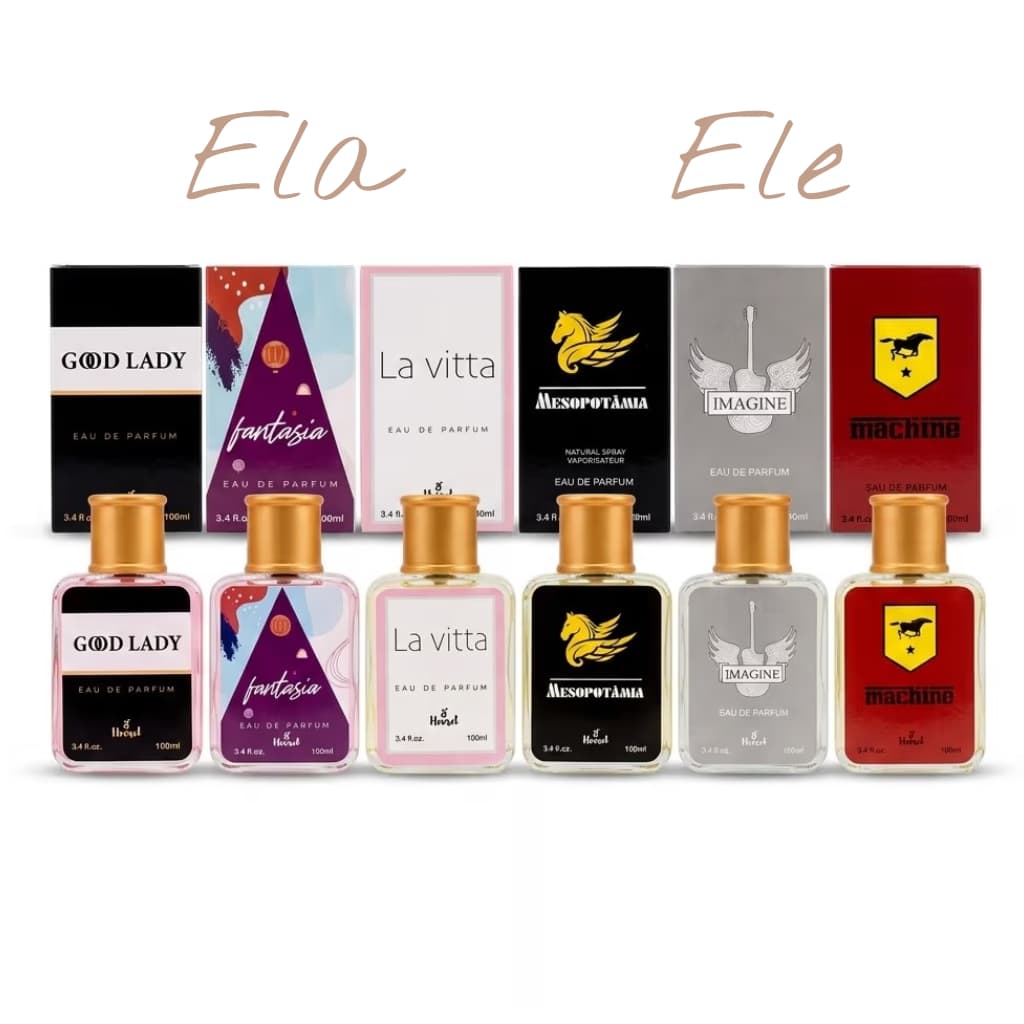 Kit de Perfumes Sofisticados com Fragrâncias Marcantes em Frascos de Vidro Luxuosos