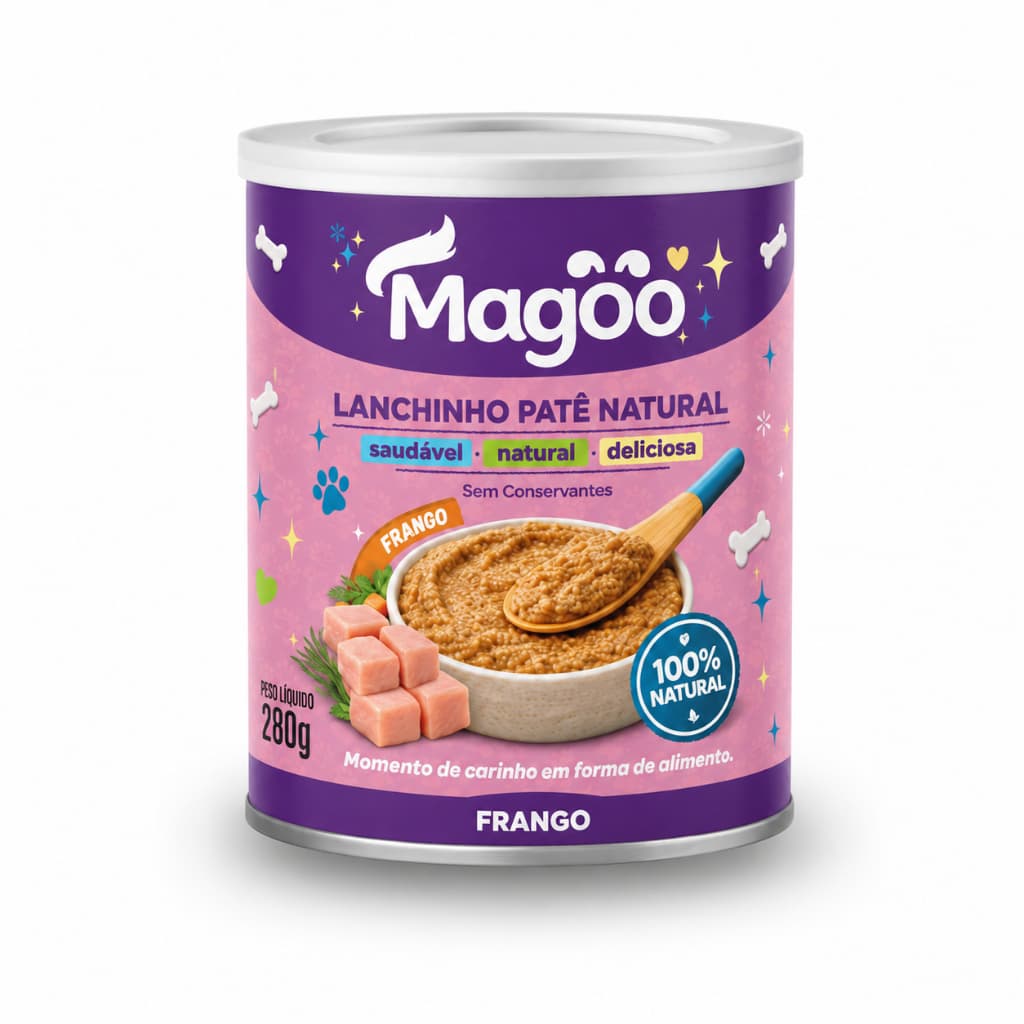 Ração Úmida Alimento Natural Cachorro Lata 280g Magoo Frango