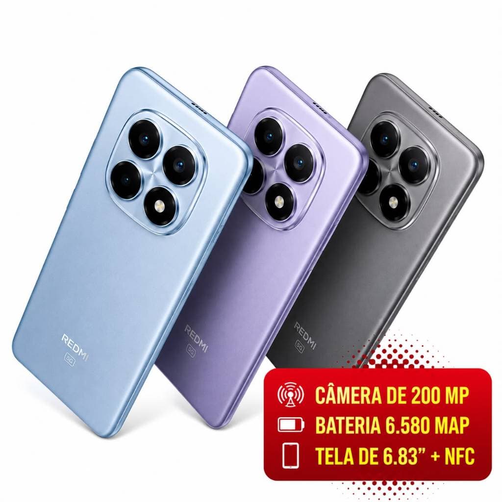 Smartphone Xiaomi Redmi Note 15 Pro 8GB/256GB 4G - Tela AMOLED 6.77" com Câmera 200MP OIS