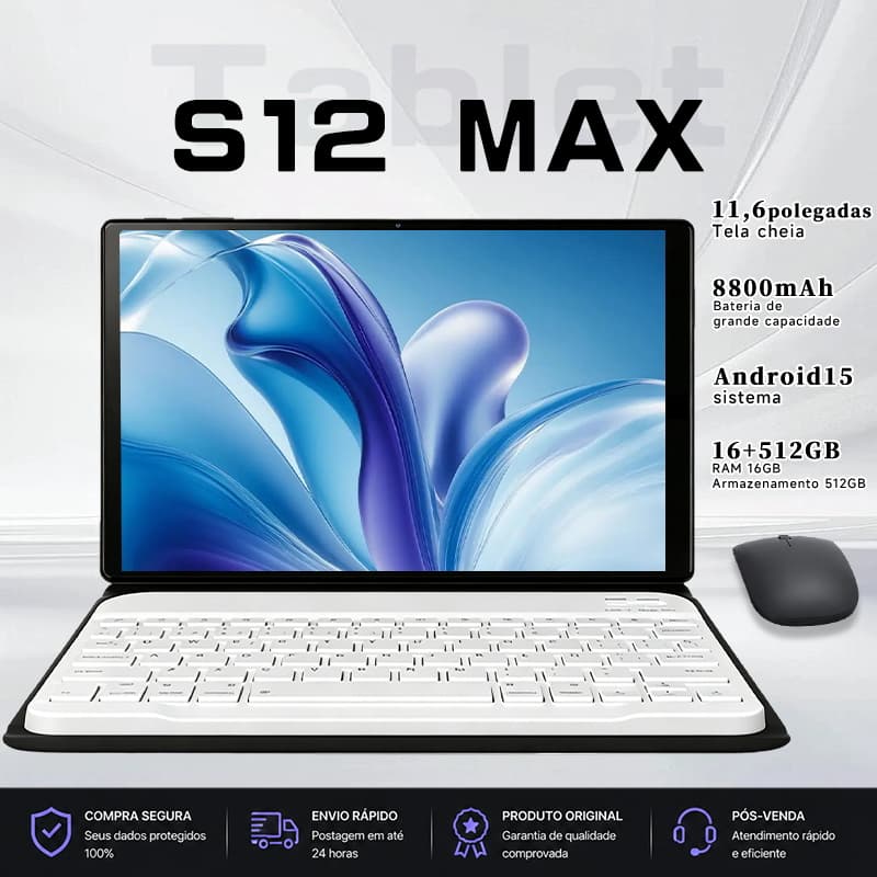 Free Keyboard and mouseTablet S12 Max Android 11.6 inch 16GB+512GB 8800mAh Fast Shipping 5G/Wi-Fi