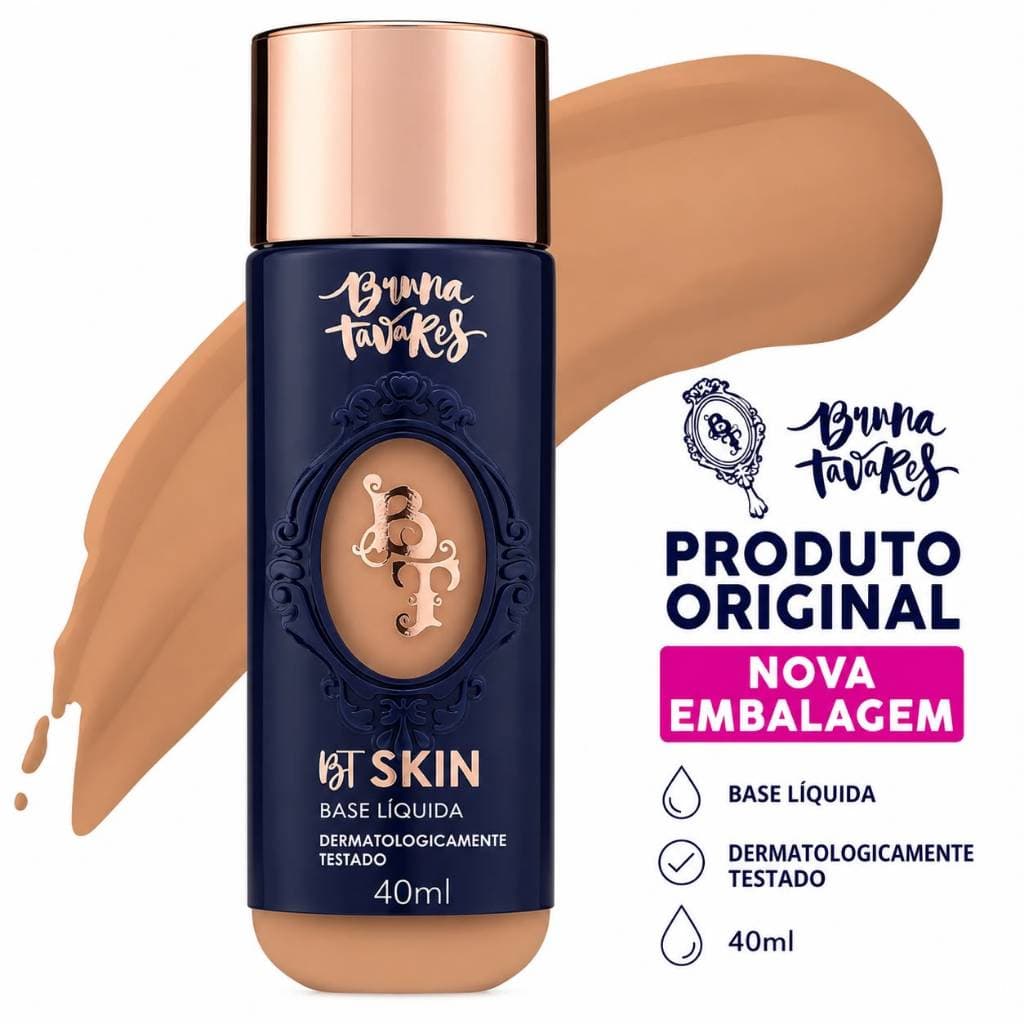 Base Líquida Bruna Tavares BT Skin 40ml com Ácido Hialurônico para Hidratação Prolongada