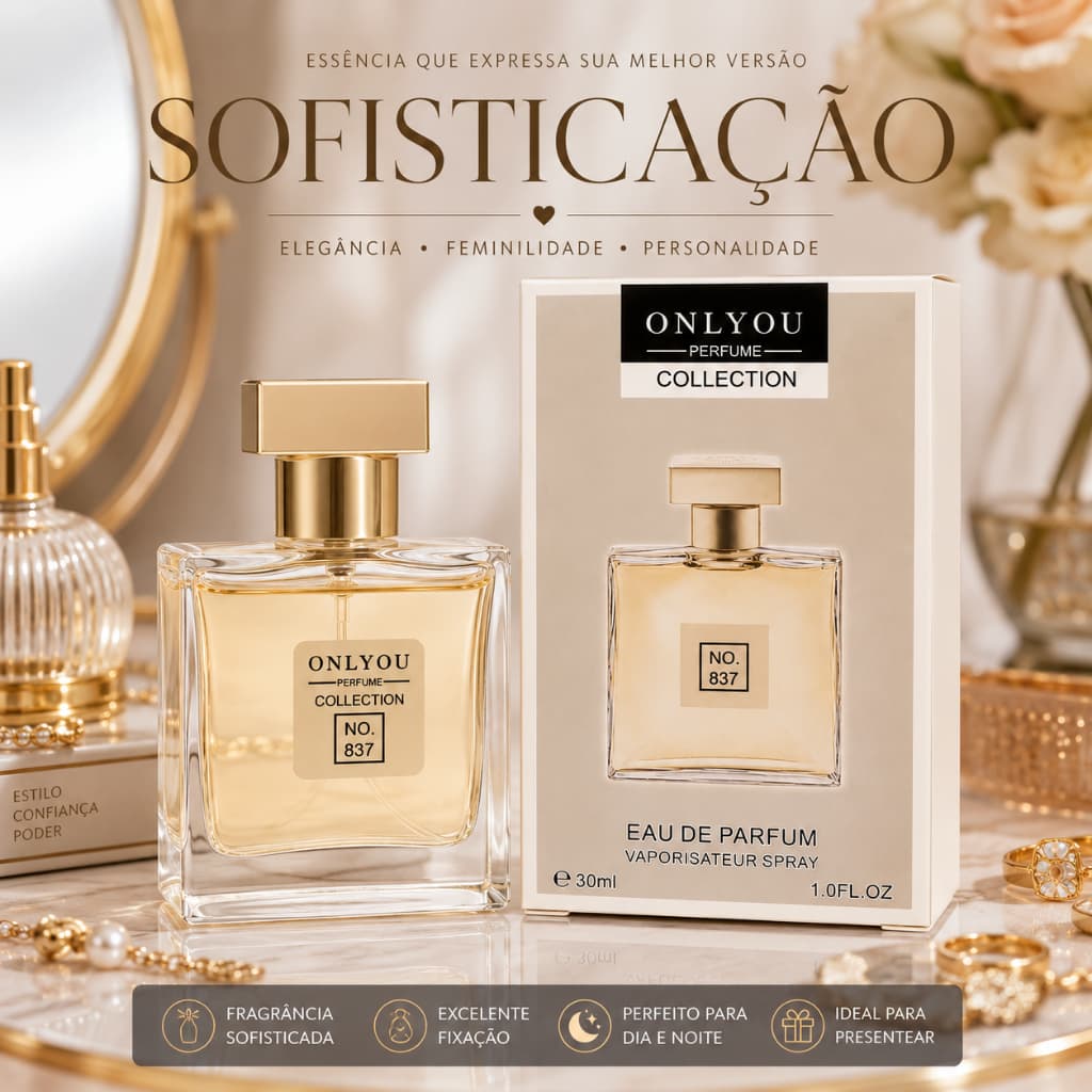 Perfume Feminino Onlyou Collection Nº 837 Eau de Parfum 30ml | Floral Elegante | Longa Fixação | Importado