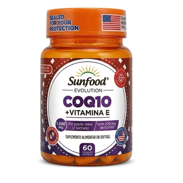 Suplemento Coenzima Q10 Com Vitamina E 60 Cápsulas Gelatinosas