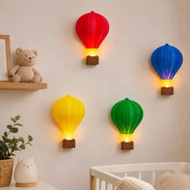Luminária Balão LED Quarto Bebê Infantil Decoração de Parede Luz Noturna Balão Decorativo Infantil Moderno Vela De Led