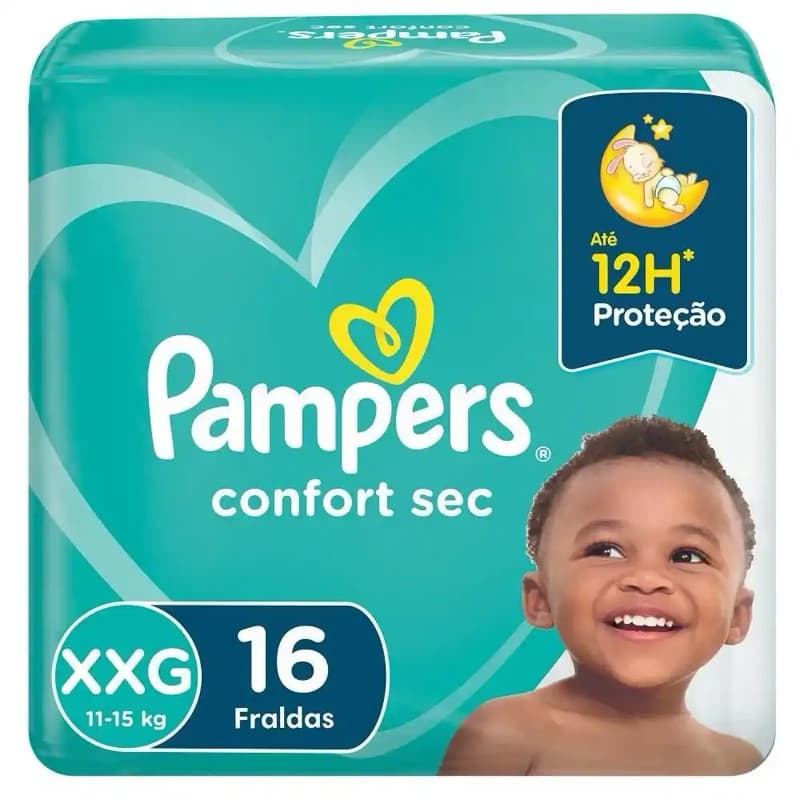 Fralda Pampers Confort Sec XXG – 16 Unidades