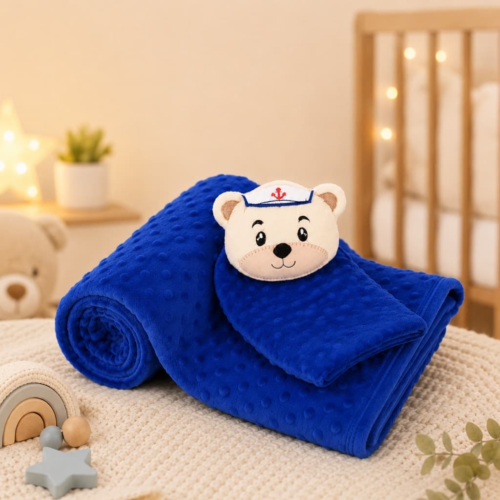 Manta Cobertor de Bebê e Naninha Para Menina Menino Infantil Mantinha Premium 02 Peças