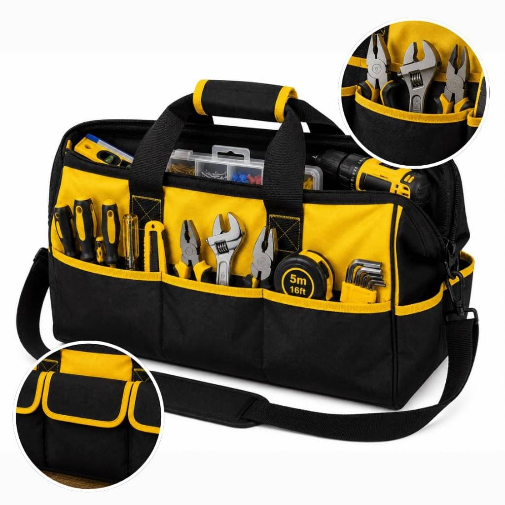 Bolsa Para Ferramentas 16 Bolsos de Lona Caixa Resistente Mala Portátil Profissional Eletricista Pedreiro