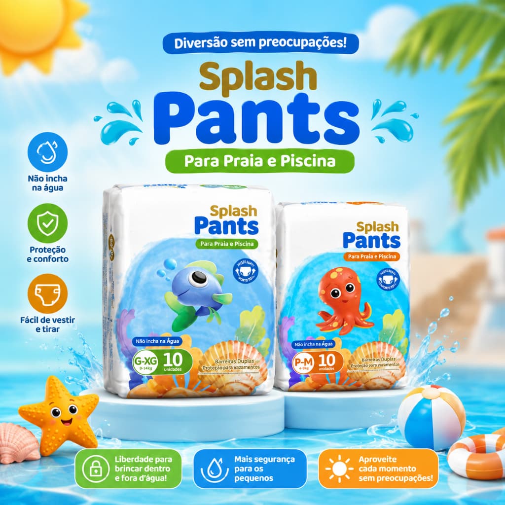 fralda descartável   pants  praia e  piscina  mili  love & care premium splash pants
