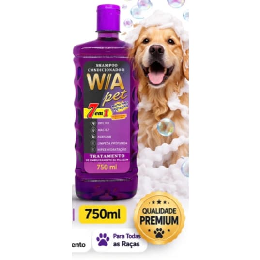 SHAMPOO W/A 7 EM 1 SHAMPOO E CONDICIONADOR HIDRATAÇÃO PARA CÃES E GATOS ADULTOS - 750ML