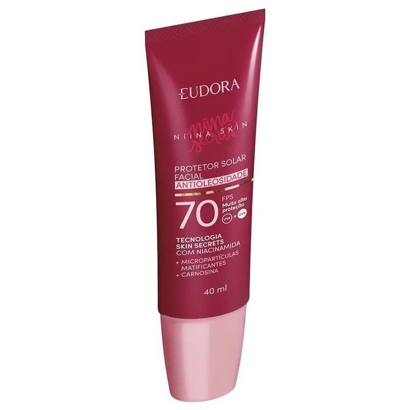 Protetor Solar Facial Niina Secrets FPS 70 Antioleosidade 40ml