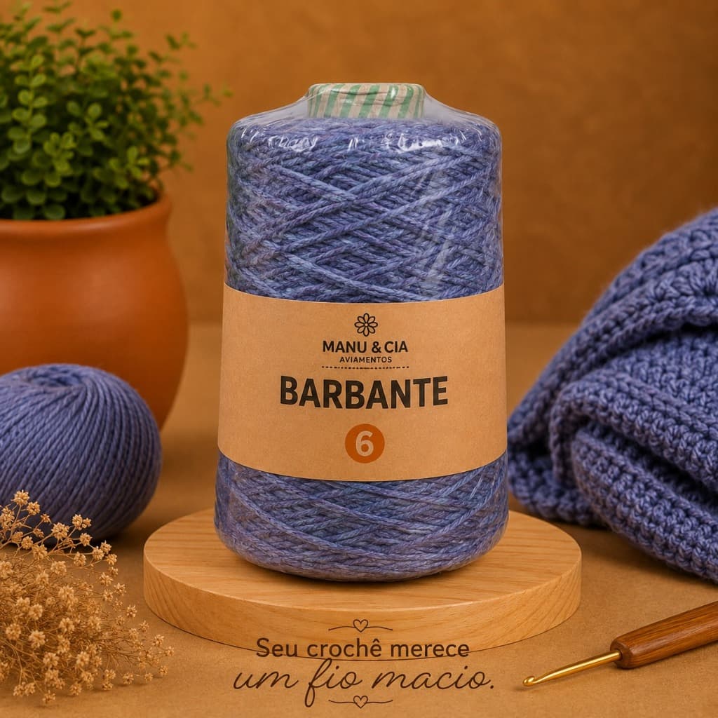Barbante Nº6 Roxo para Crochê e Artesanato | Fio Resistente para Tapetes e Macramê