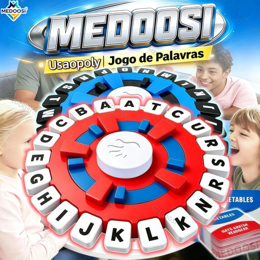 Versão Português MEDOOSI - Jogo de Palavras e Tabuleiro Usaopoly | Quick Interativo e Divertido para Família Brinquedos