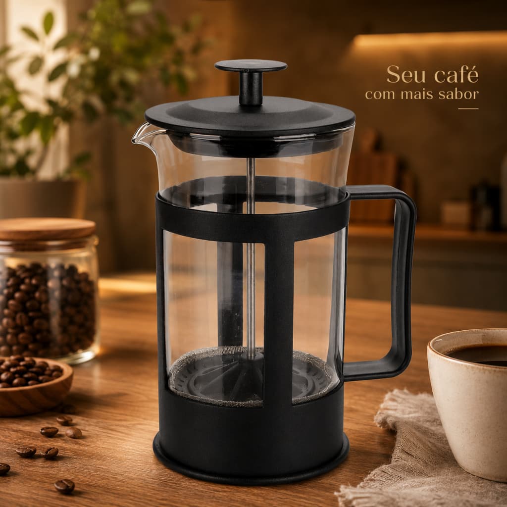Cafeteira Prensa Francesa Café da Manhã Expresso Leite Chá 300ml
