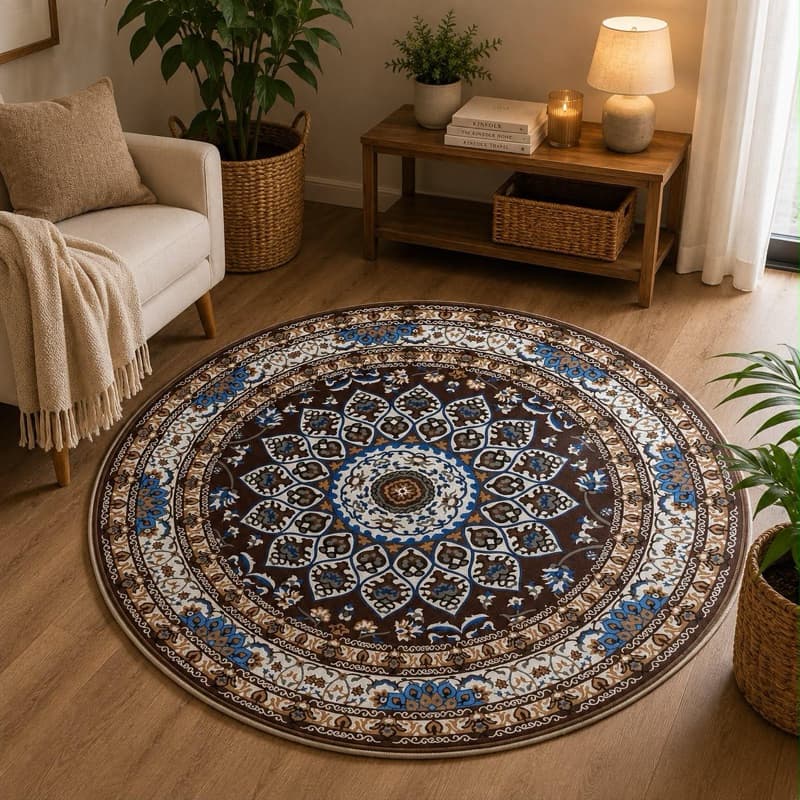 ✨Tapete Redondo  Antiderrapante (1,60m). 🏡Para sala e quarto 💖Macio, elegante e confortável!