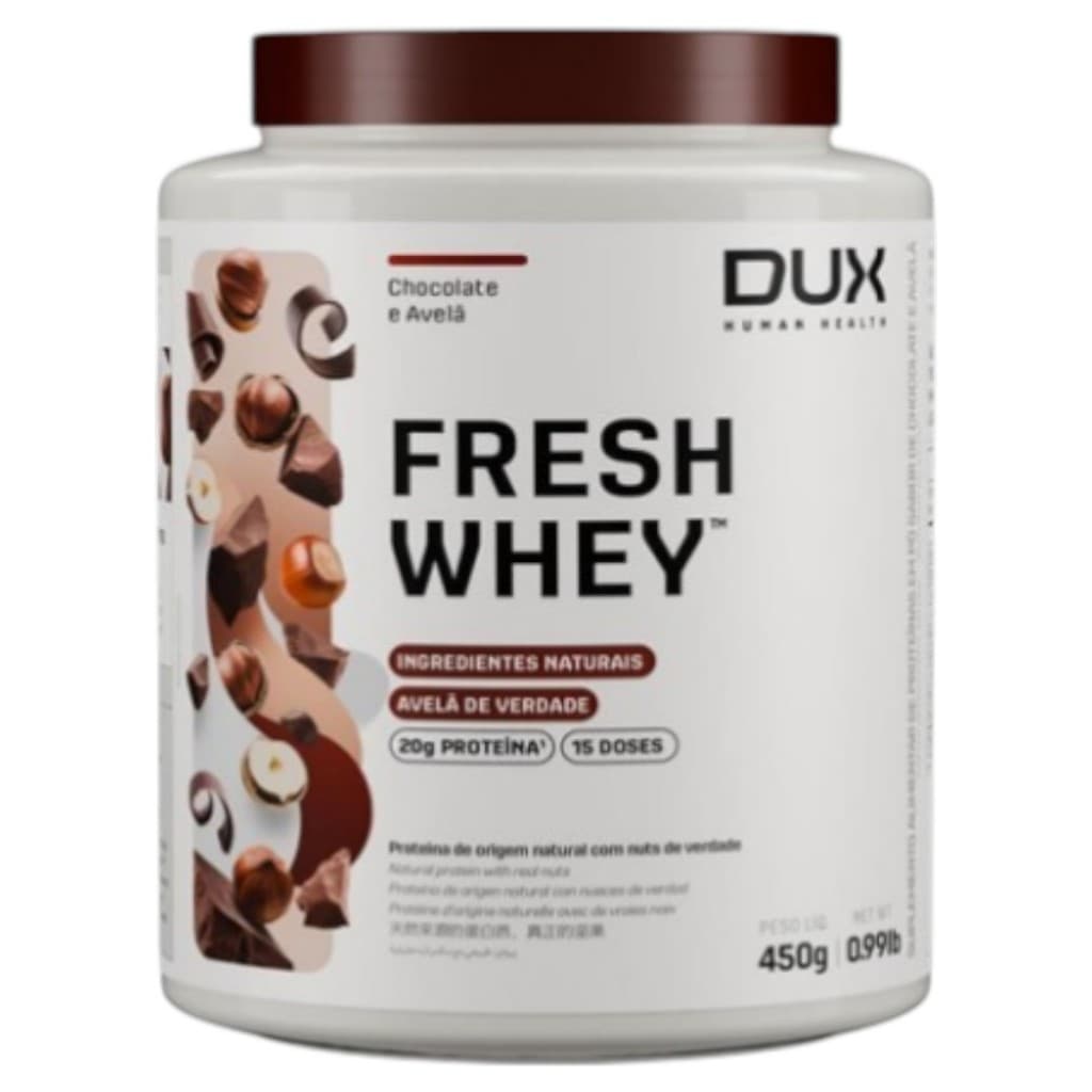 Fresh Whey Protein Sabor Chocolate e Avelã 450g Dux Human Helth