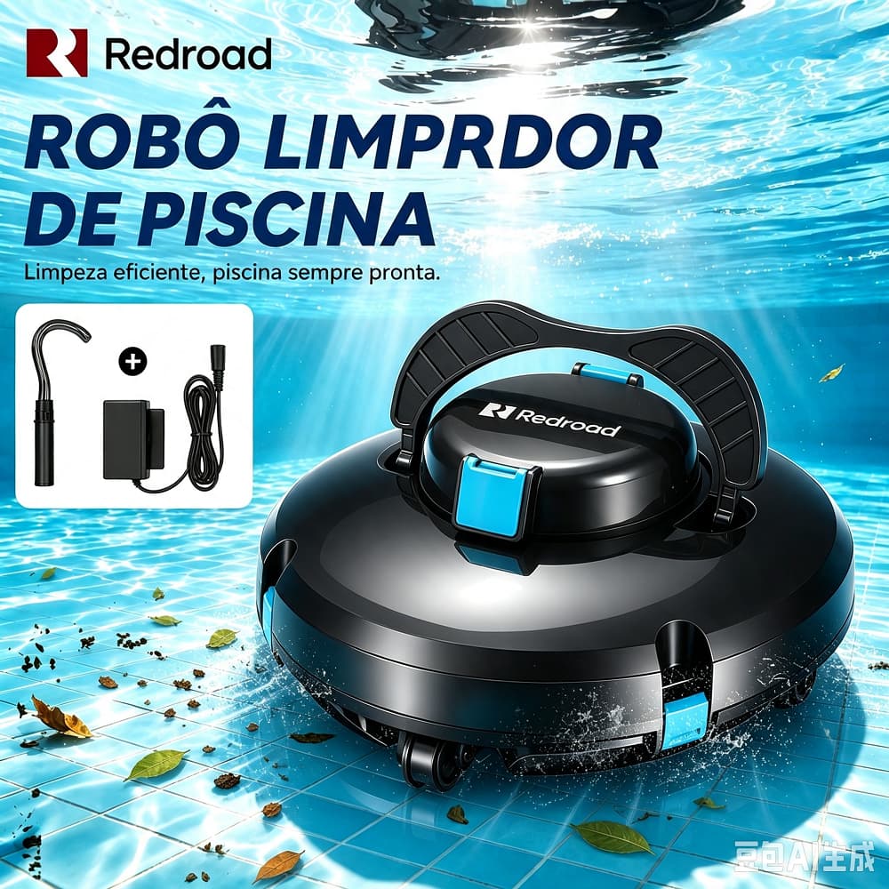 Aspirador de piscina sem fio: autonomia prolongada de 130 minutos, limpa piscinas de até 1100 m² Redroad S1
