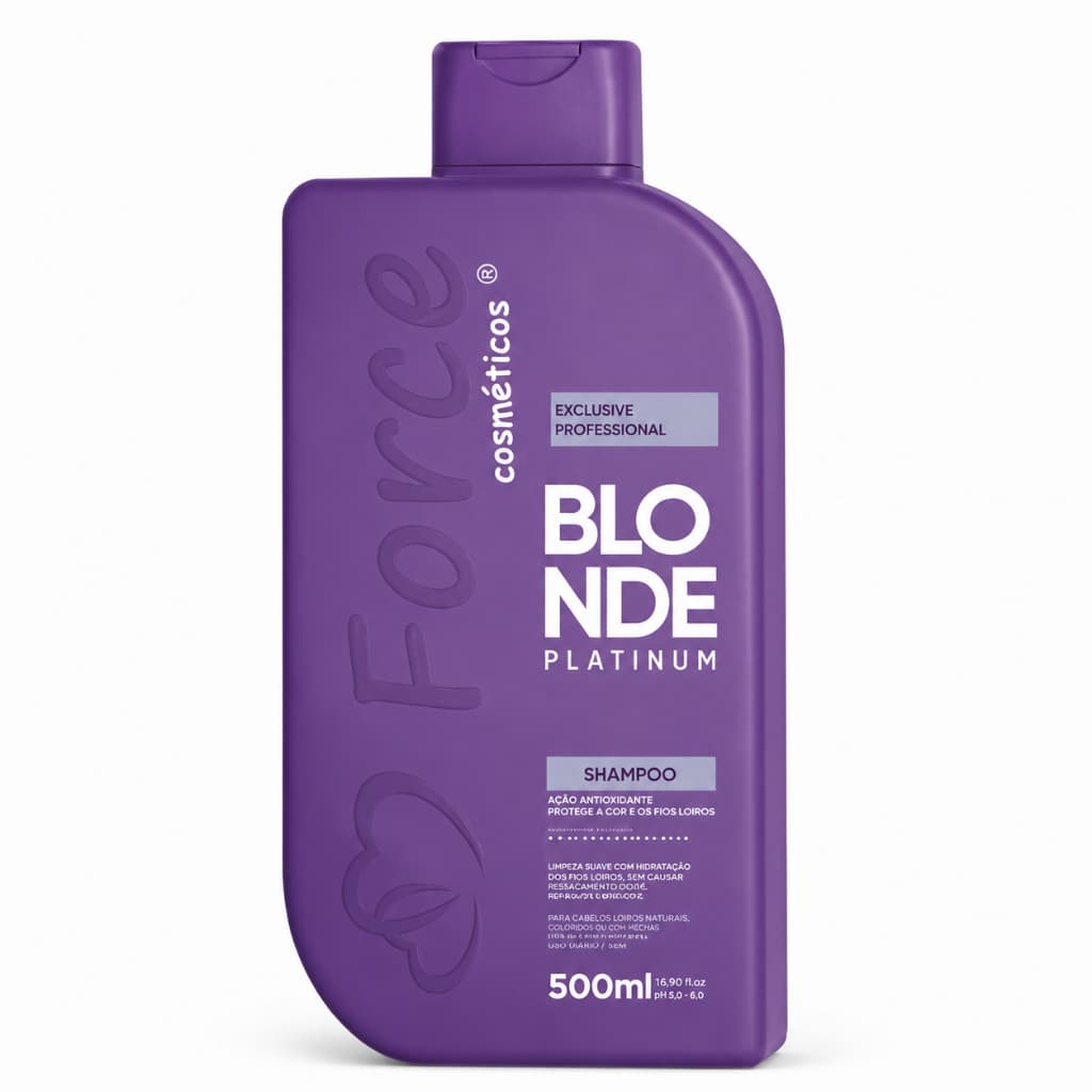 Shampoo Hidratante Blonde Platinum Force Cosméticos 500ml