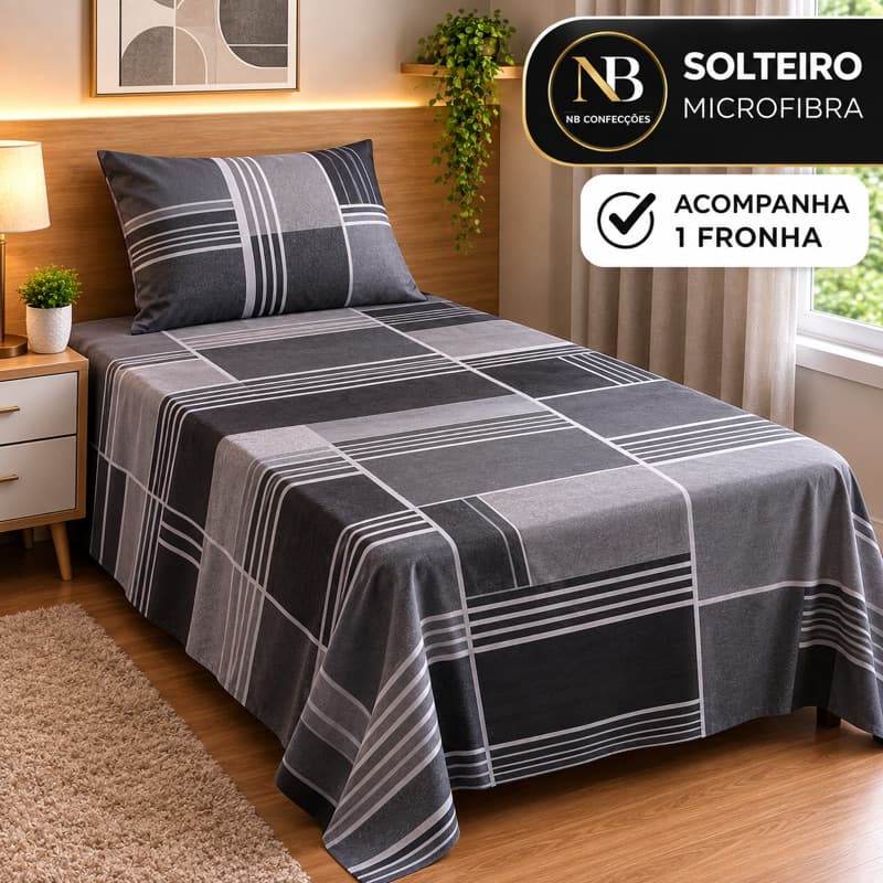 Jogo de Lençol Cama Solteiro e Casal Com fronha Microfibra Sem Elástico Estampado
